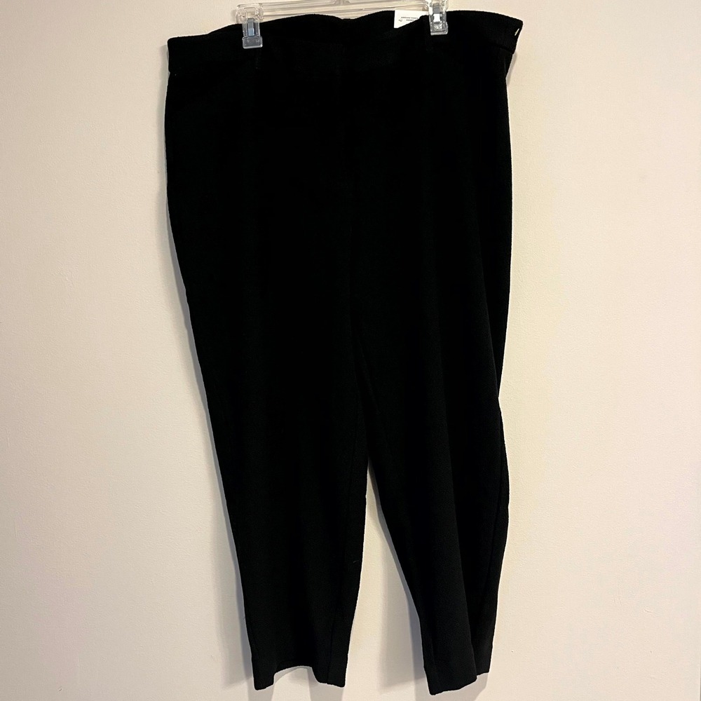 Chico's Dress Pants Matelasse Ankle Slack Textured Black Slim Leg 4R US 20R